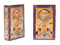A Group of 14 Unopened Vending Boxes of 1990s Basketball Cards,