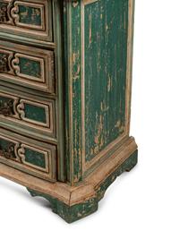 An Italian Green-Painted Chest of Drawers