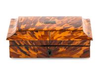 A Regency Tortoise Shell Jewelry Box