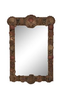 A Grotto Style Carved Giltwood Mirror