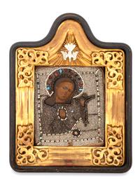 Russian Icon of Christ with the Crucifixion and Skull of Adam — 19TH CENTURY