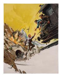 MCCARTHY, Frank (1924-2002). Original poster art for the film Von Ryan's Express . 1965.