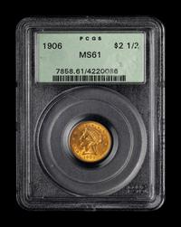 A 1906 Liberty Head $2.50 Gold Coin (PCGS MS61)