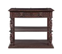 A French Renaissance Revival Carved Oak Small Server