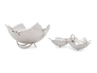 Two American Silver Leaf-Form Serving Bowls