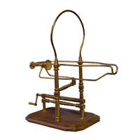 A Continental Brass and Wood Wine Server 15" W x 7.5" D x 15" H — Italy, 19th Century