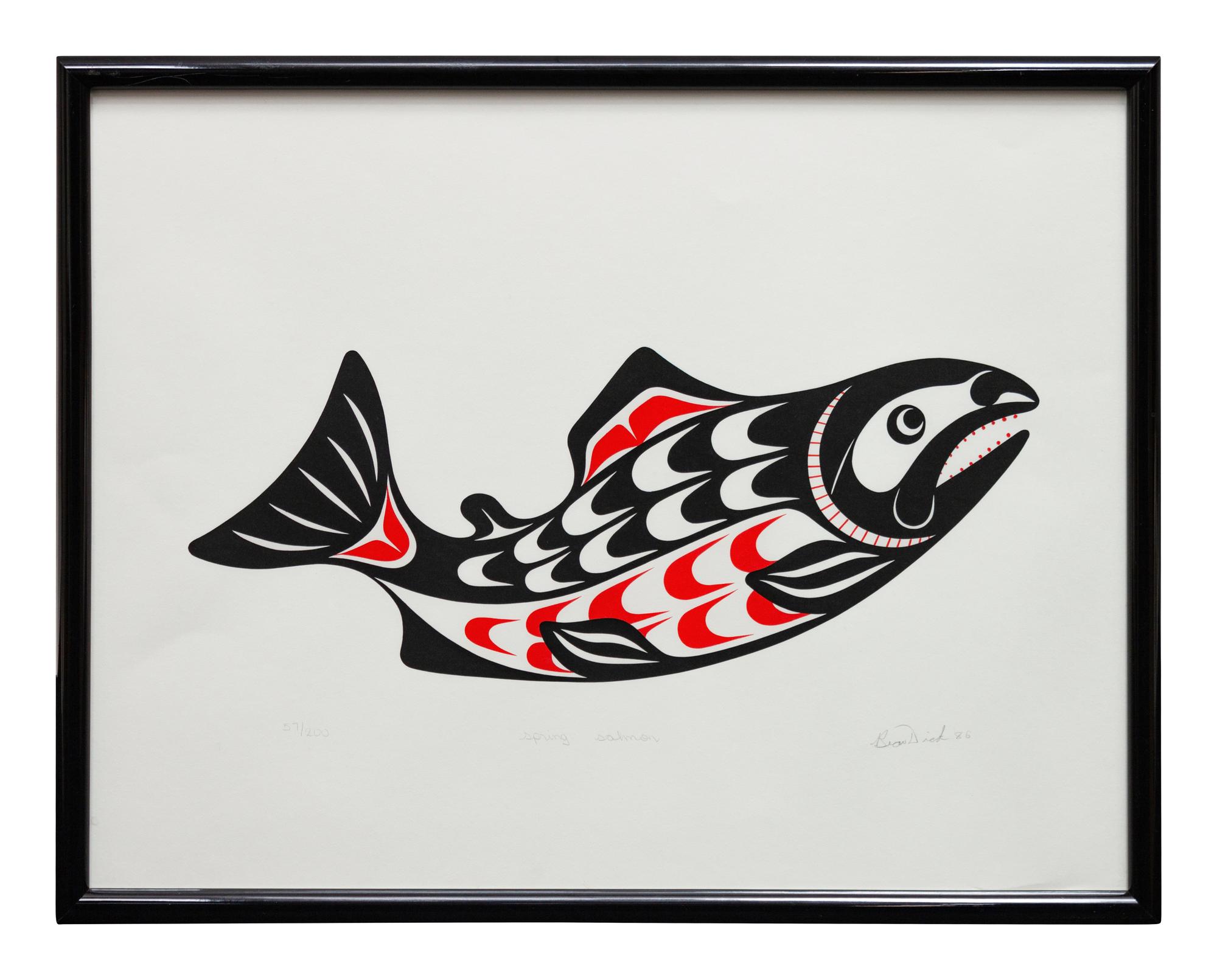 A Pair of Serigraphs, Spring Salmon and Hands of Friendship