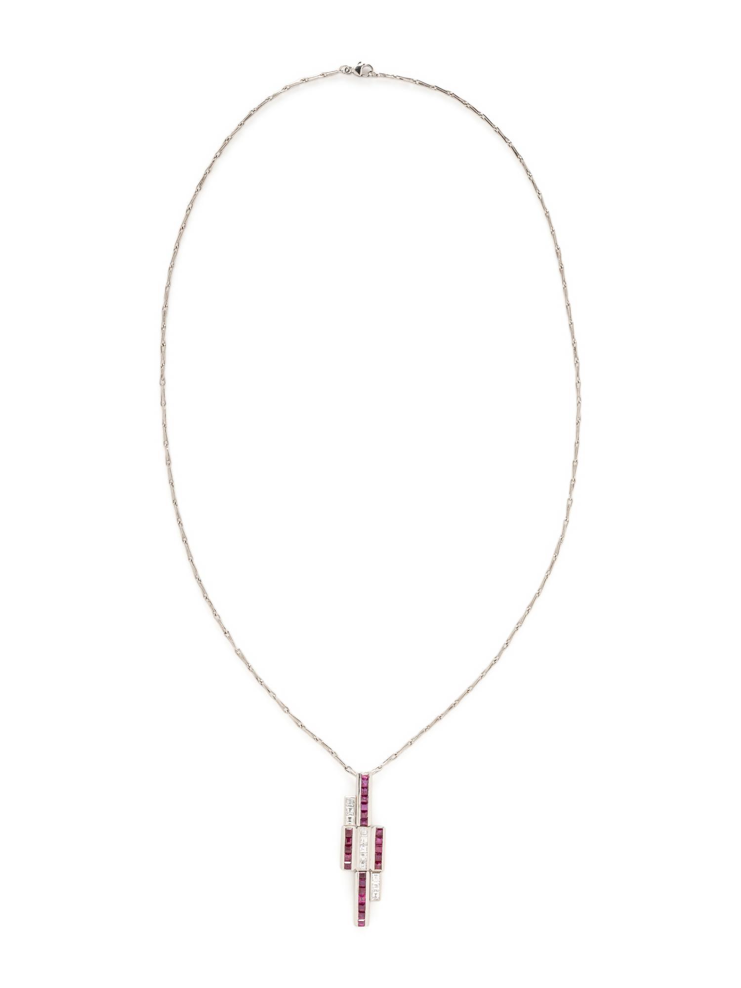 RUBY AND DIAMOND PENDANT NECKLACE