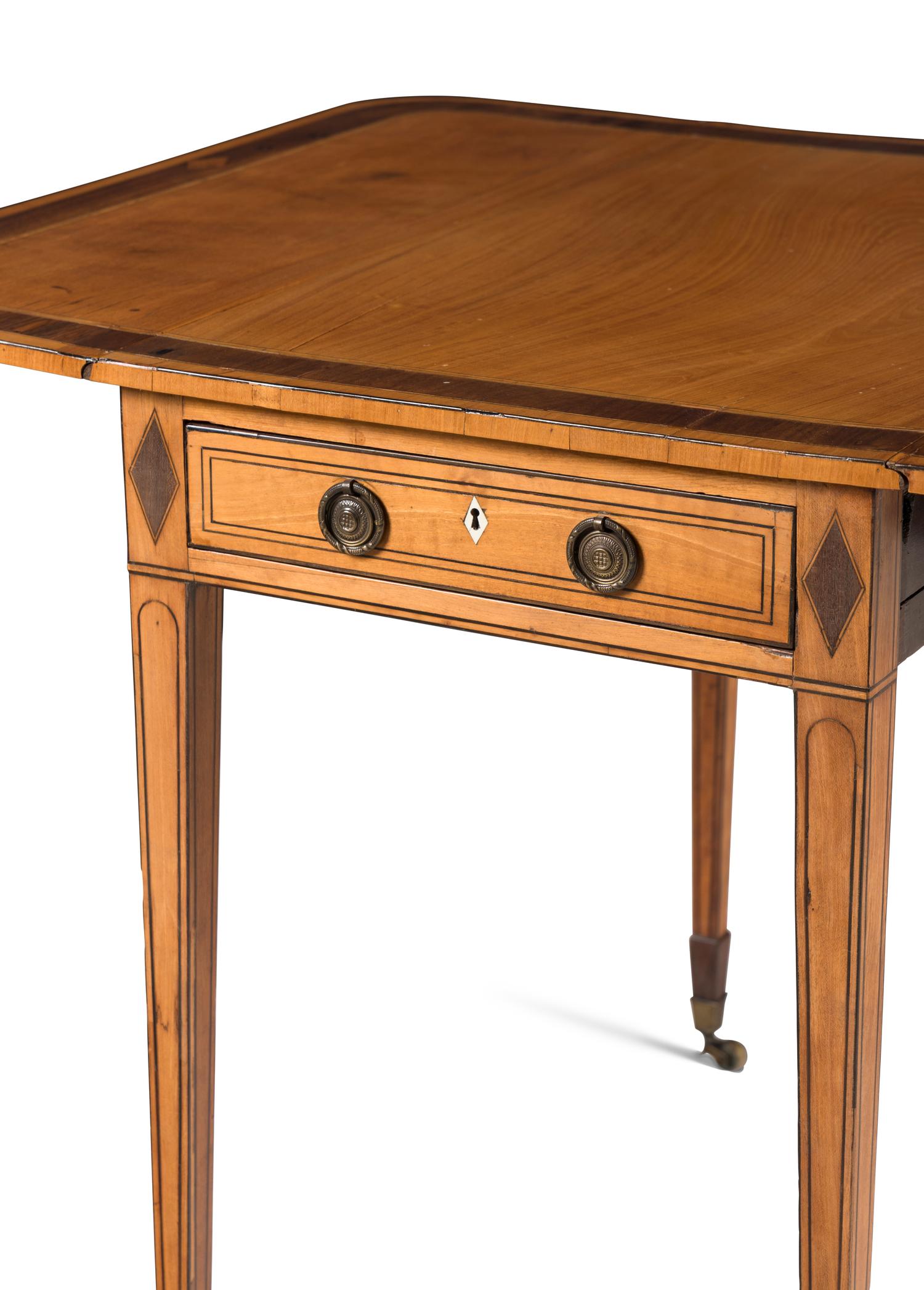 A George III Satinwood and Mahogany Pembroke Table