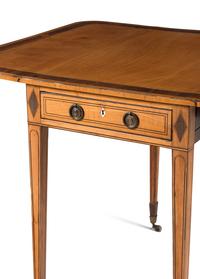 A George III Satinwood and Mahogany Pembroke Table