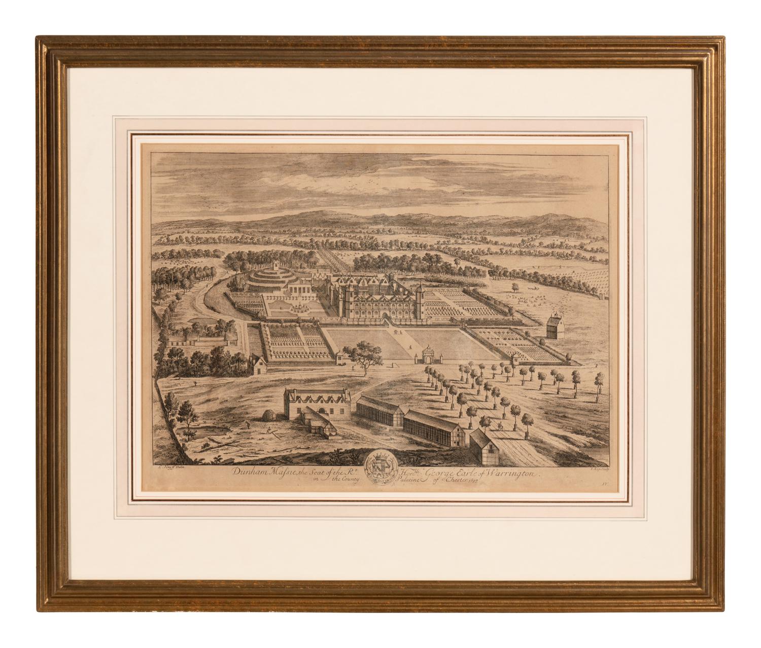 A Set of Ten Topographical Engravings in Giltwood Frames