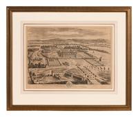 A Set of Ten Topographical Engravings in Giltwood Frames