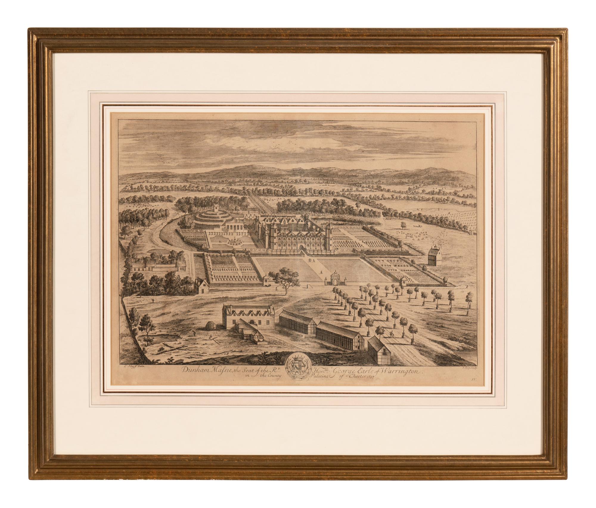 A Set of Ten Topographical Engravings in Giltwood Frames
