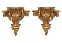A Pair of Continental Gilt Wall Brackets