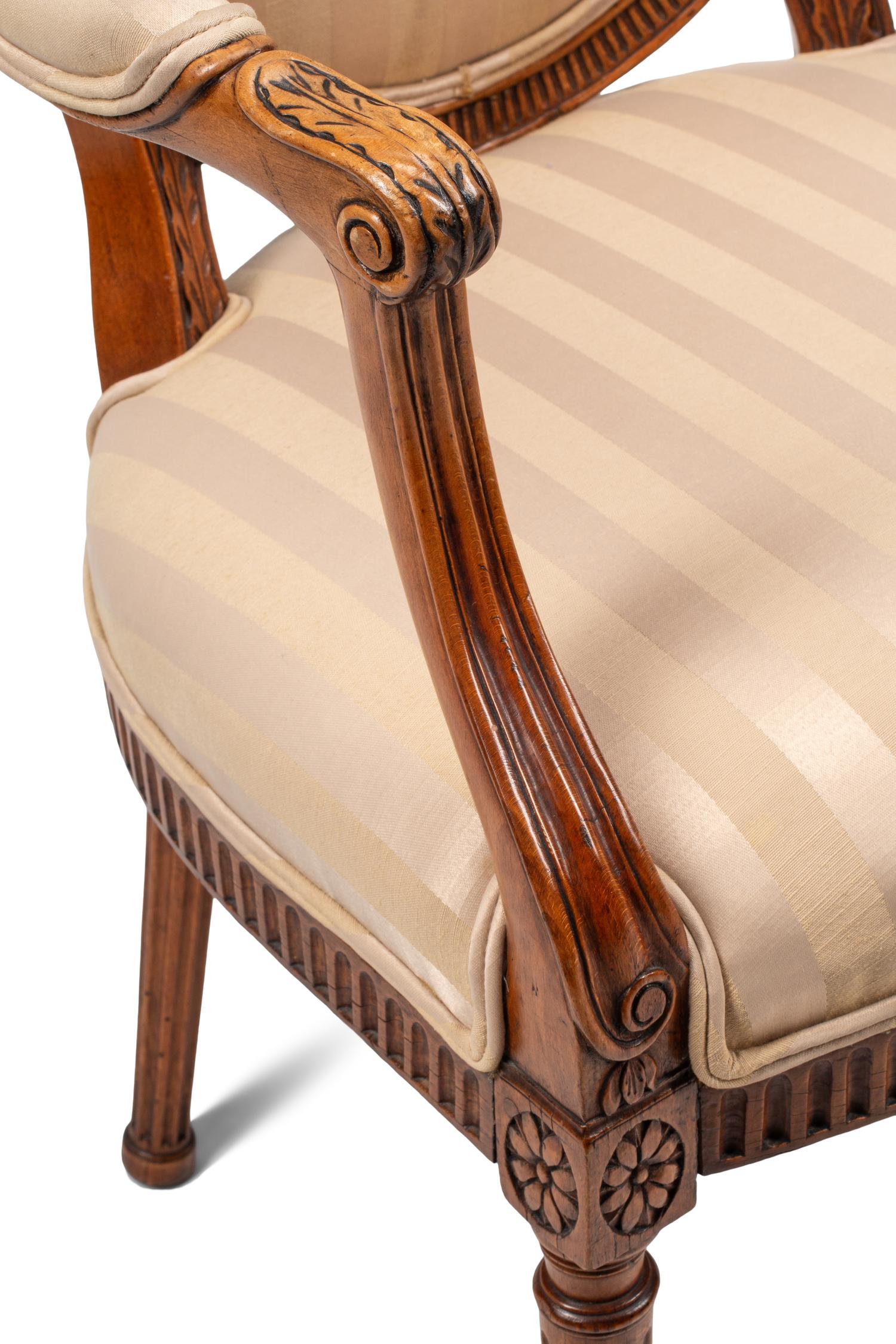 A Pair of George III Fruitwood Armchairs