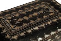 An Italian Mother-of-Pearl and Silver Inlaid Ebonized Casket