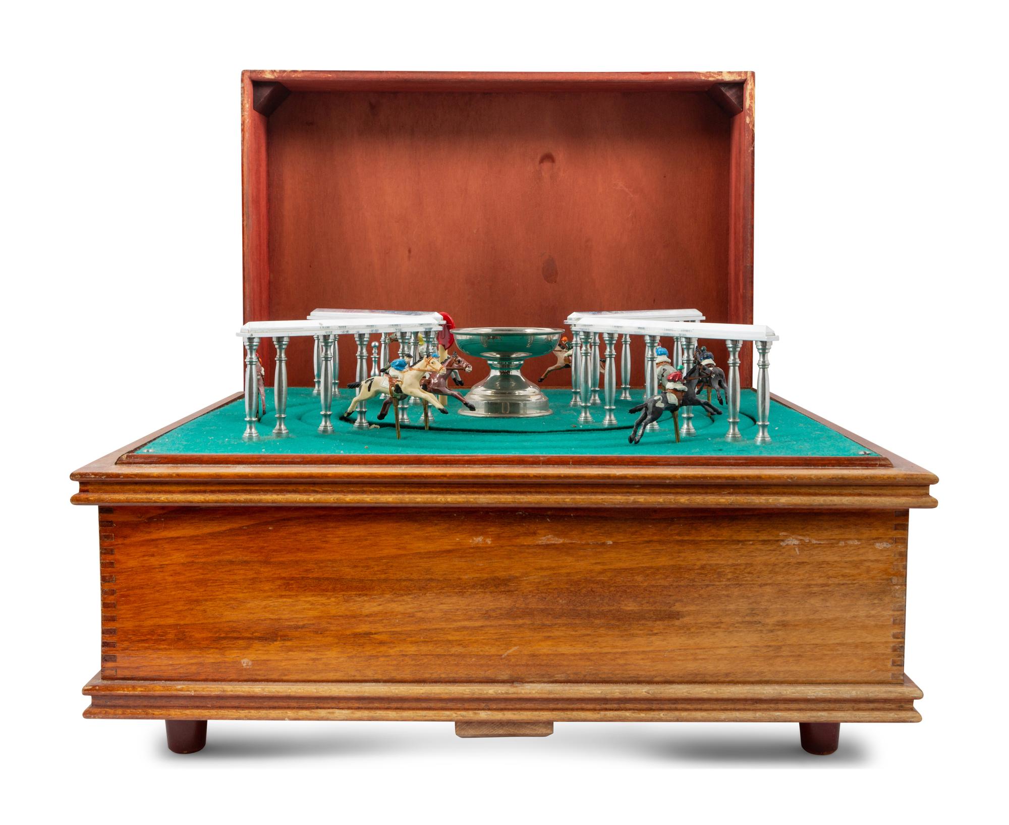 A Horse Racing Gambling Parlor Game, With Original Wooden Box