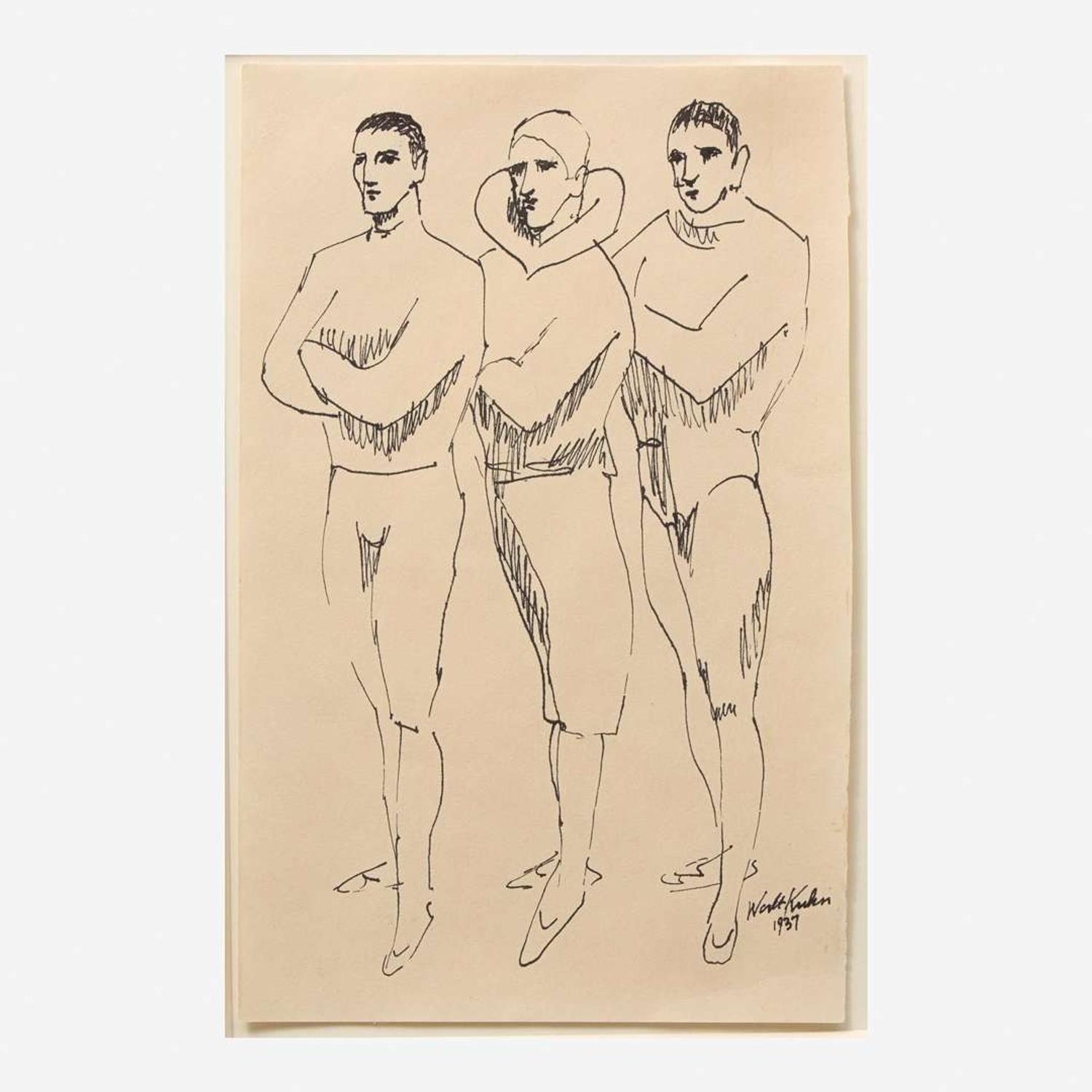 Walt Kuhn (American, 1877-1949) Study for Trio