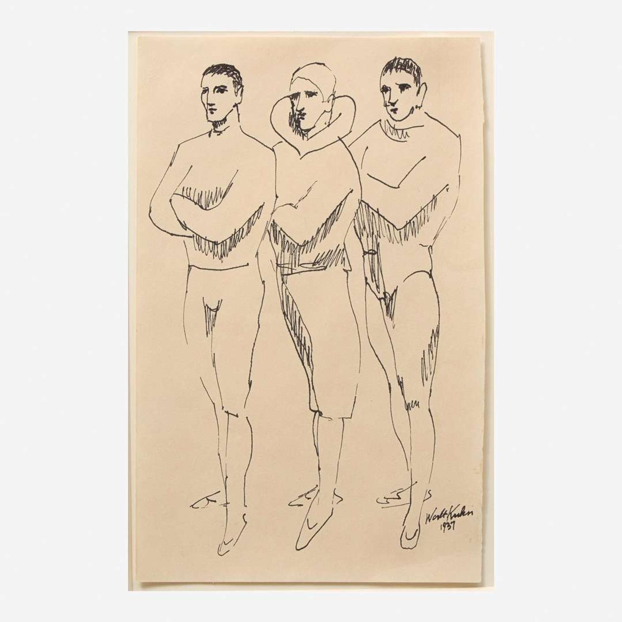 Walt Kuhn (American, 1877-1949) Study for Trio