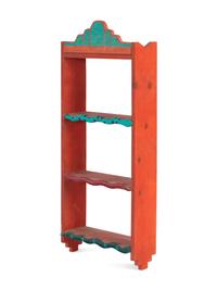 An American Southwest Carved and Painted Wood Snake Wall Shelf