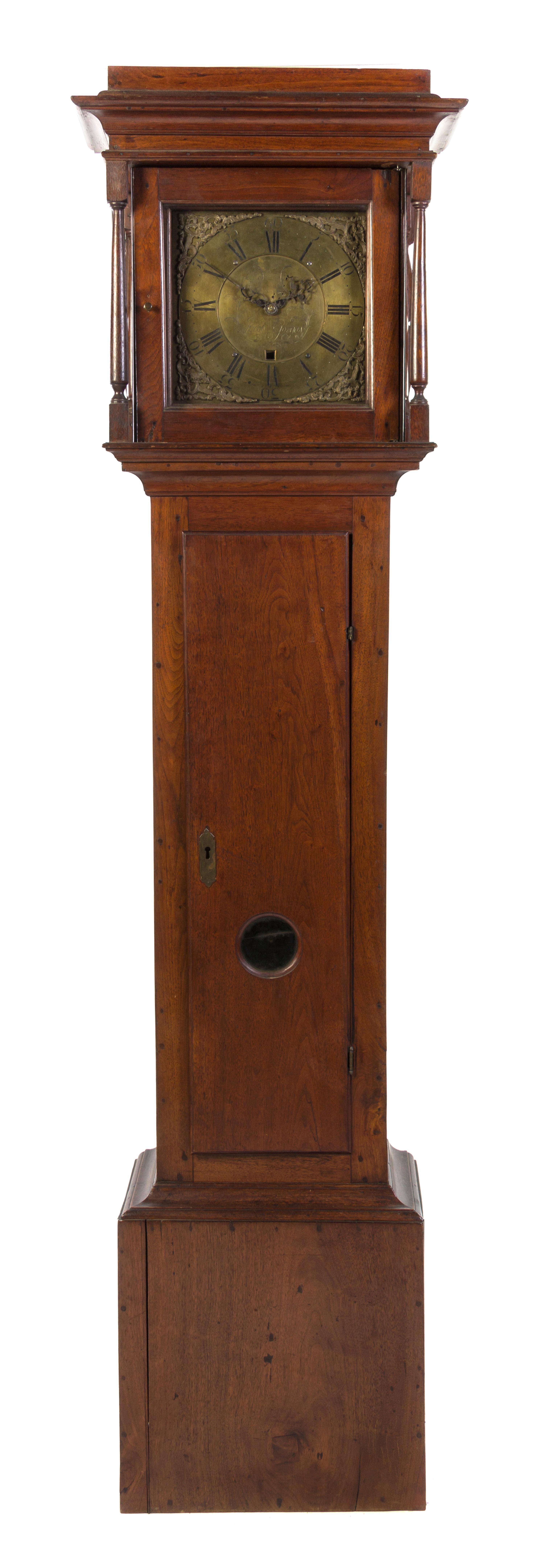 An American Mahogany Tall Case Clock, Jacob Gorgas (1728-1798), Height overall 83 1/2 inches.