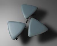 Three Capricorn Stools, Kagan-Dreyfuss, Inc., USA