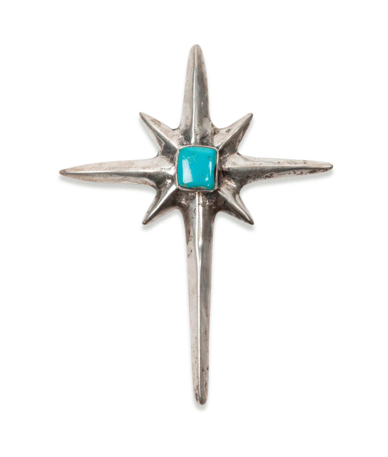 Navajo Sand Cast Silver and Turquoise Cuff Bracelet, PLUS