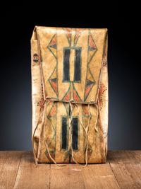 Blackfeet Parfleche Envelope, with Pictorial Design on Interior