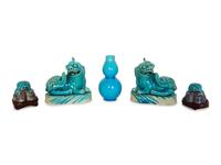A Group of Chinese Turquoise Glazed Articles