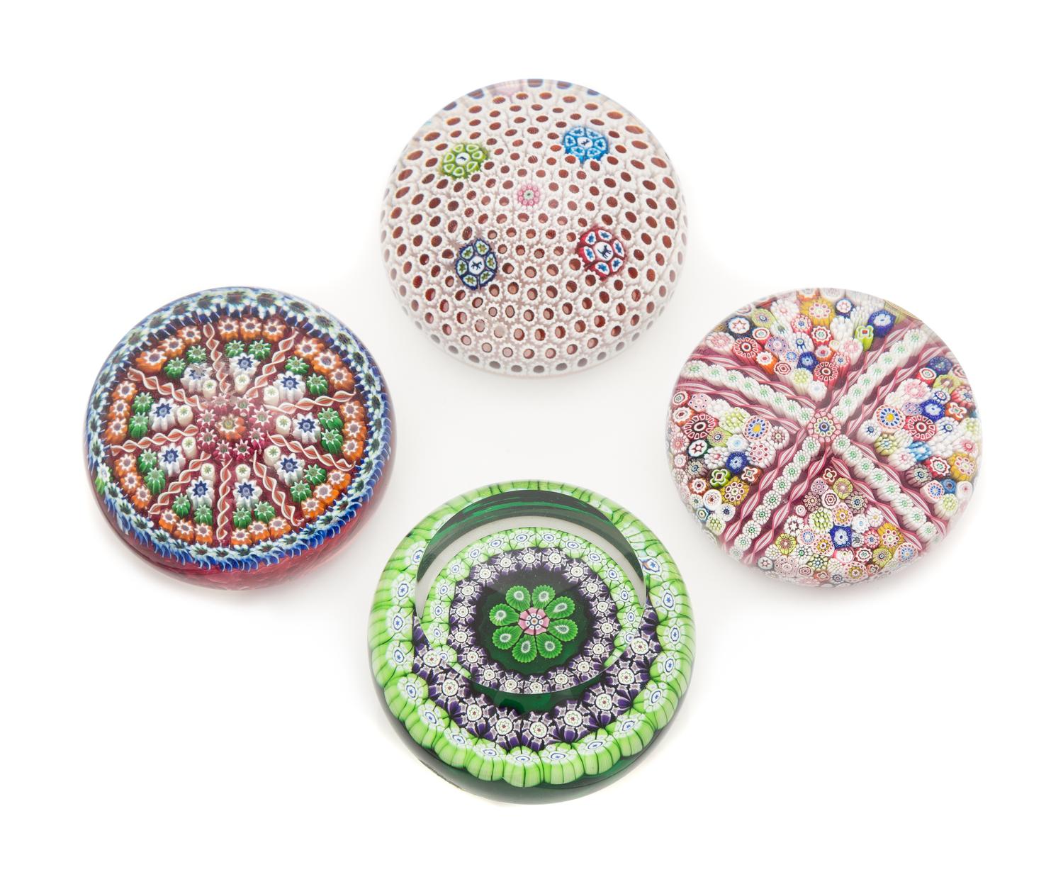 Saint-Louis and Perthshire Paperweights, France; Scotland, a group of four glass paperweights