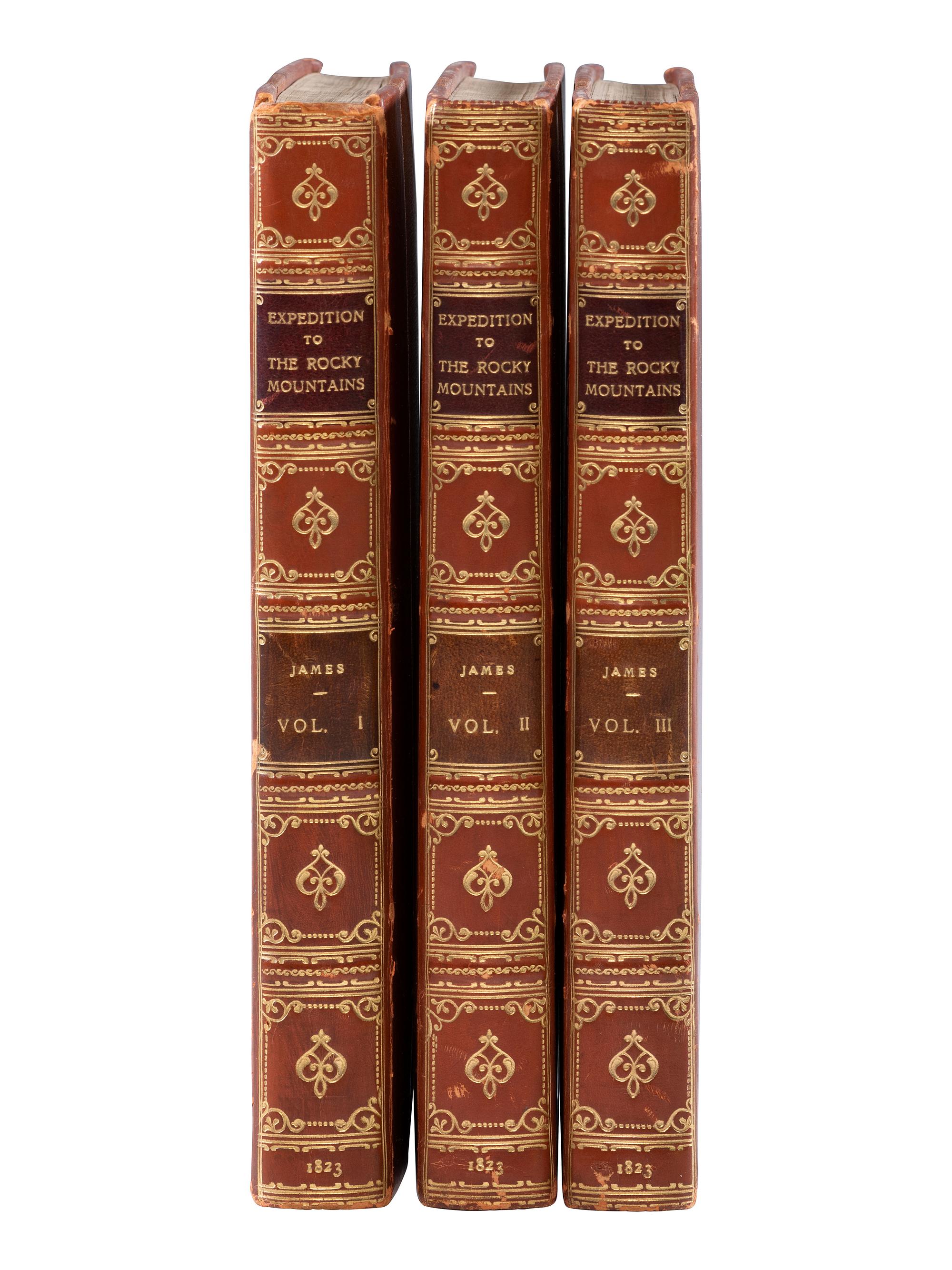 American Travel, Exploration & Expansion JAMES, Edwin (1797-1861), compiler. Account of an Expedition from Pittsburgh to the Rocky Mountains, performed in the Years 1819, 1820. London: Longman, Hurst, Rees, Orme and Brown, 1823.
