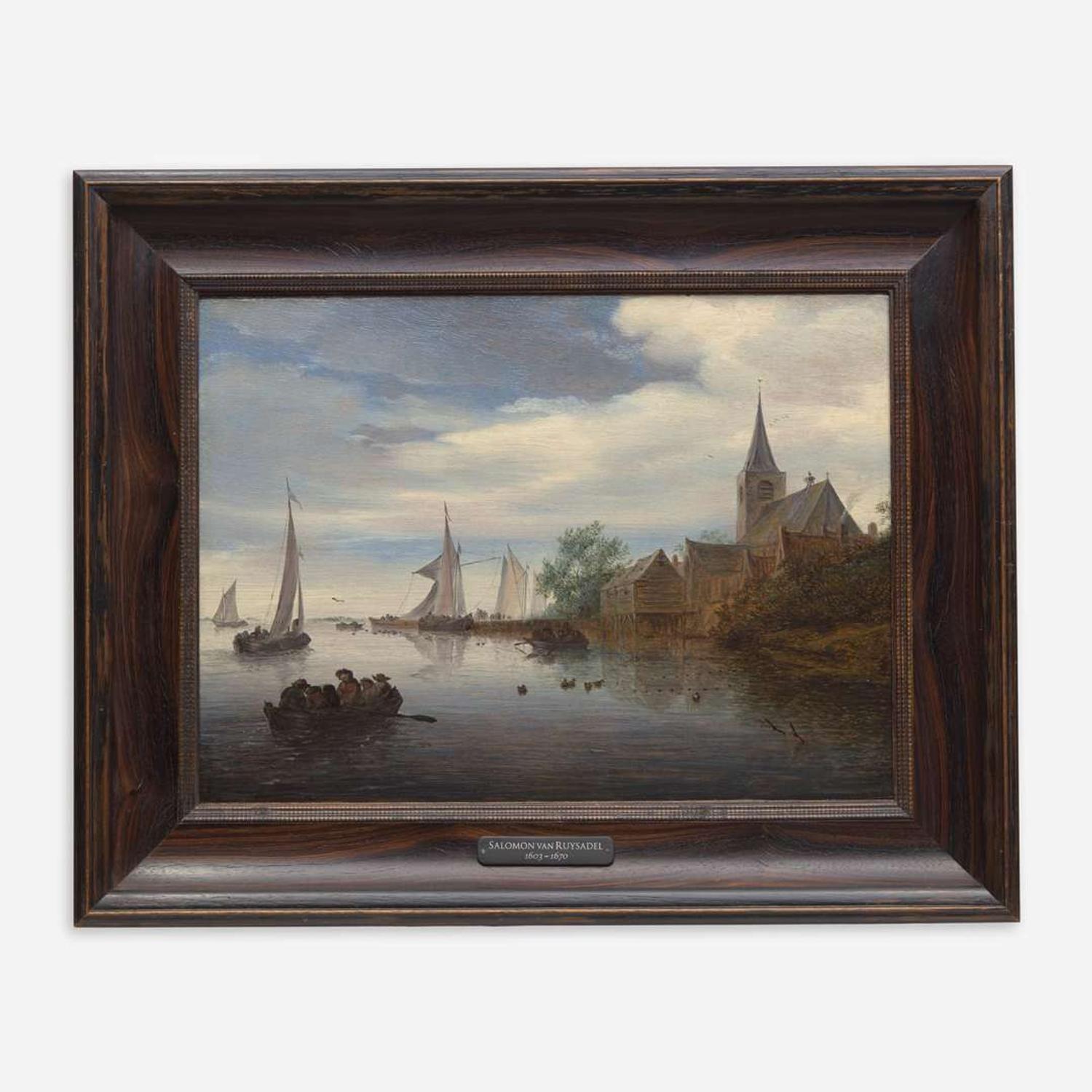 Salomon van Ruysdael (Dutch, B.C. 1602–1670) Sailing by the Old Dutch Town