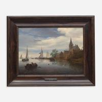 Salomon van Ruysdael (Dutch, B.C. 1602–1670) Sailing by the Old Dutch Town
