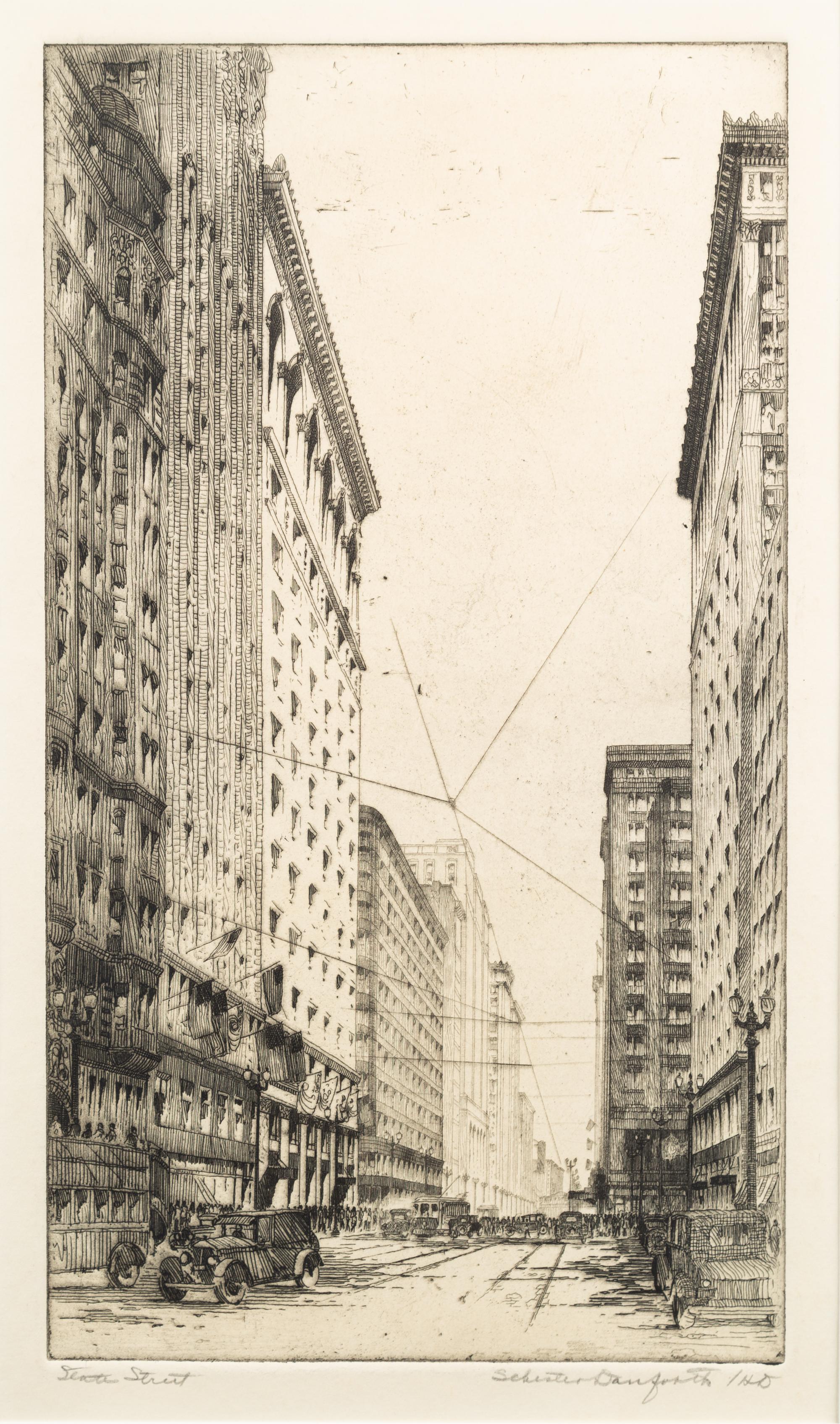[ARCHITECTURE]. A group of 11 drypoint etchings by James Swann, Leon Pescheret, Chester S. Danforth and others.
