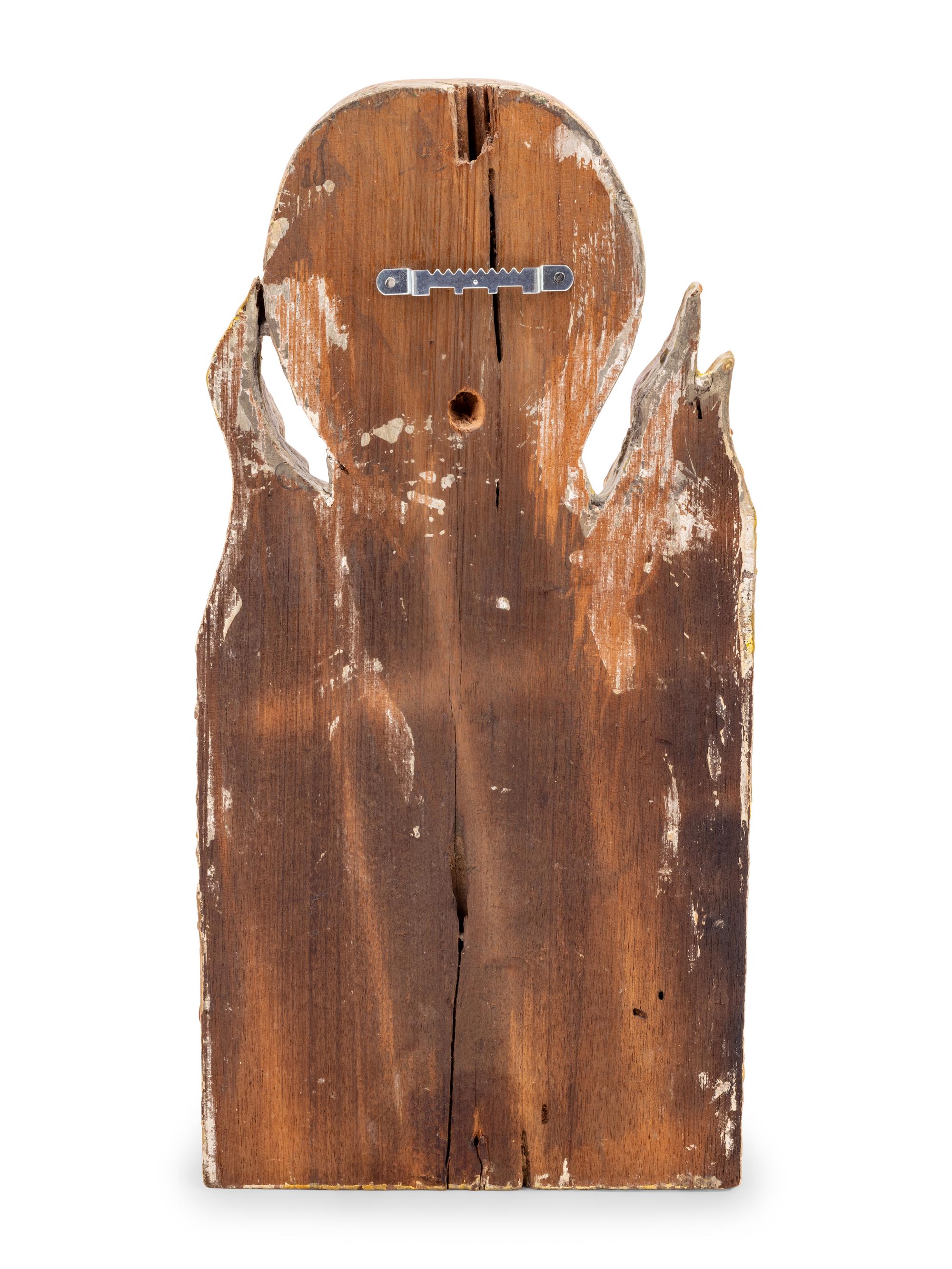 A Continental Painted Wood "Tortured Soul" Figure