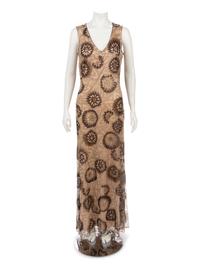 Naeem Khan Beaded Evening Dress