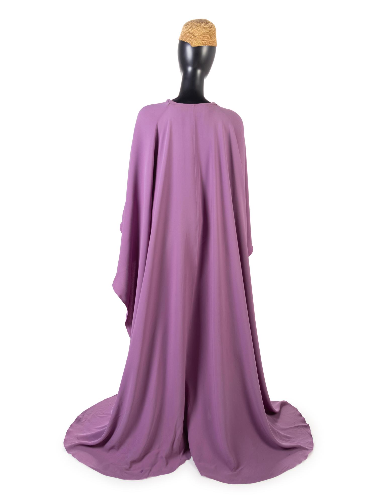 Jean-Louis Scherrer Wrap Dress Ensemble with Hat and Belt, 1980-90s