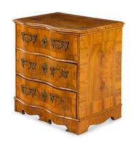 A German or Austrian Burl Walnut Commode