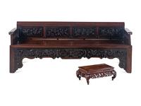 A Chinese Carved Zitan Day Bed, Luohanchuang
