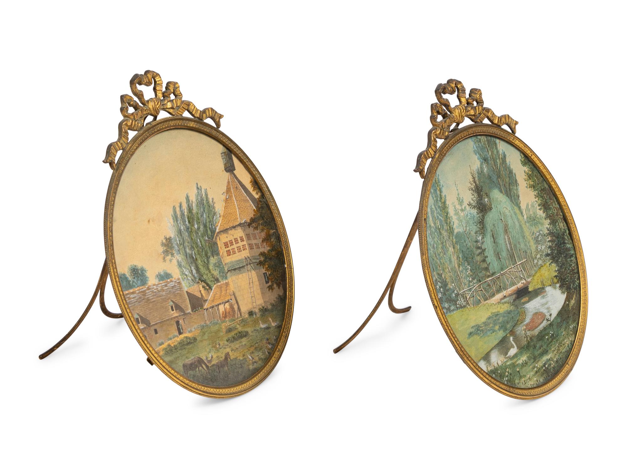 A Pair of French Gouache Paintings