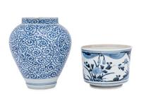 A Group of Six Chinese Blue and White Porcelain Articles