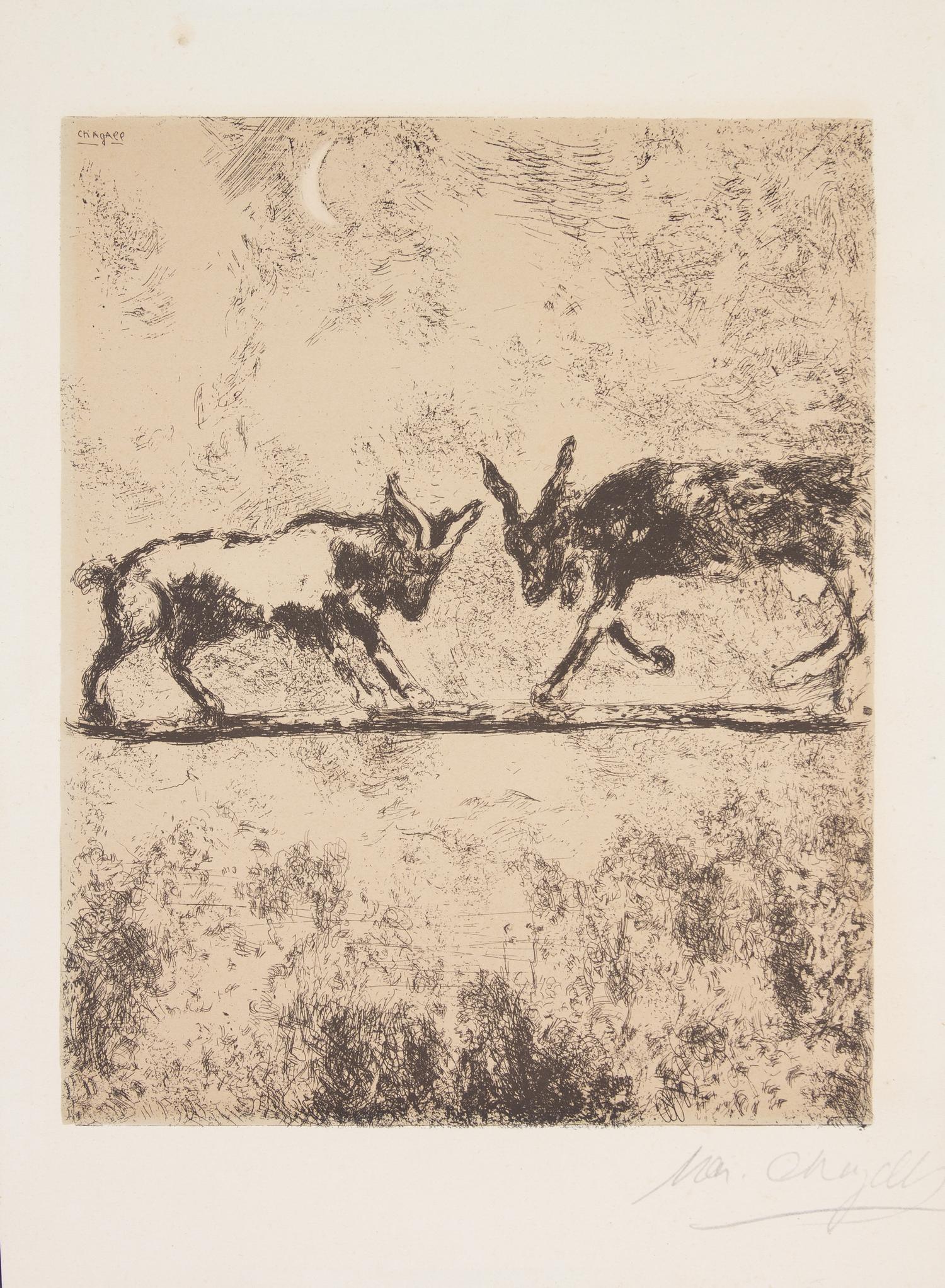 Marc Chagall, (French/Russian, 1887-1985), The Two Goats, from Fable Series, 1927