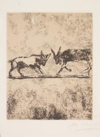 Marc Chagall, (French/Russian, 1887-1985), The Two Goats, from Fable Series, 1927