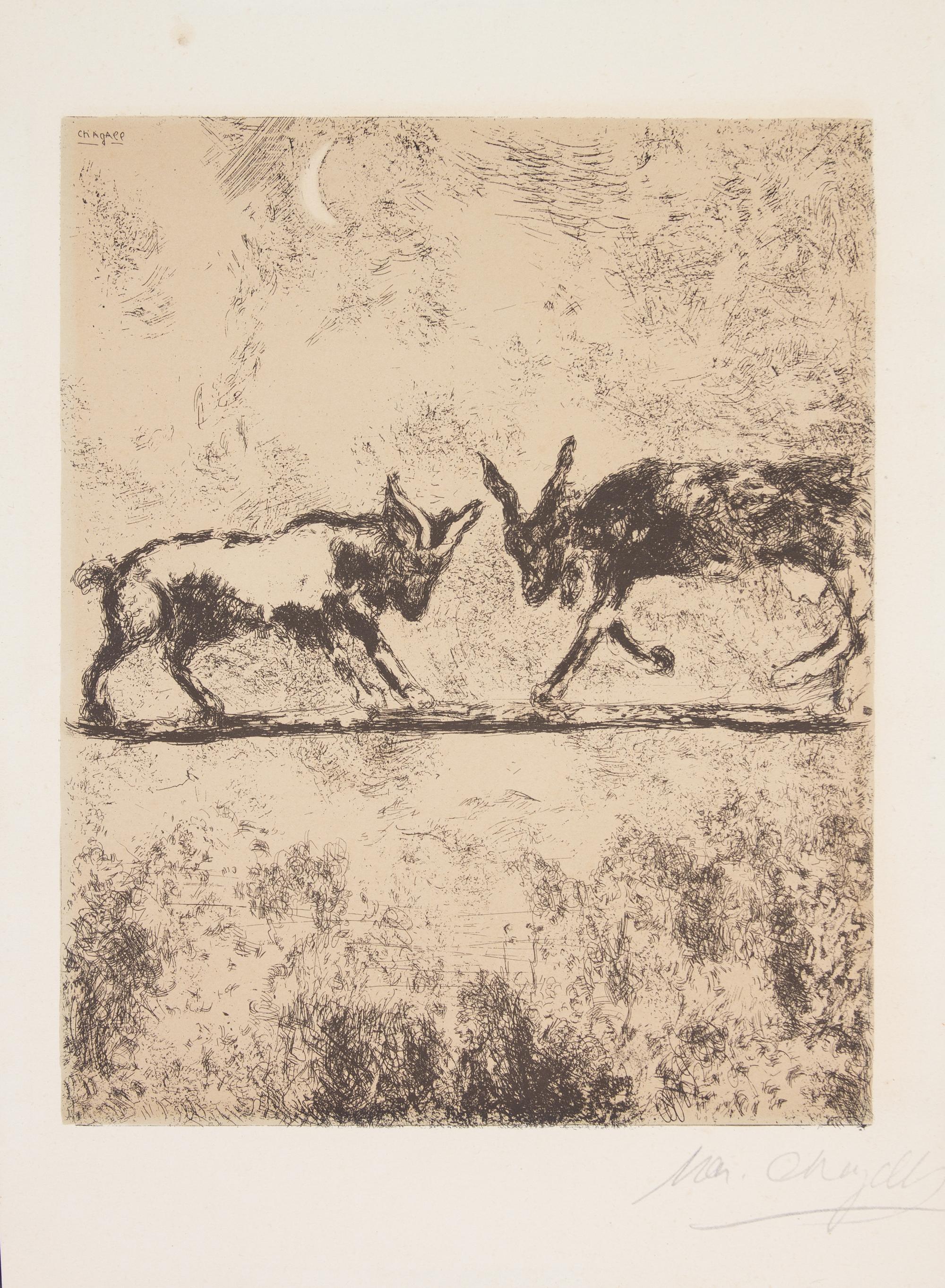 Marc Chagall, (French/Russian, 1887-1985), The Two Goats, from Fable Series, 1927