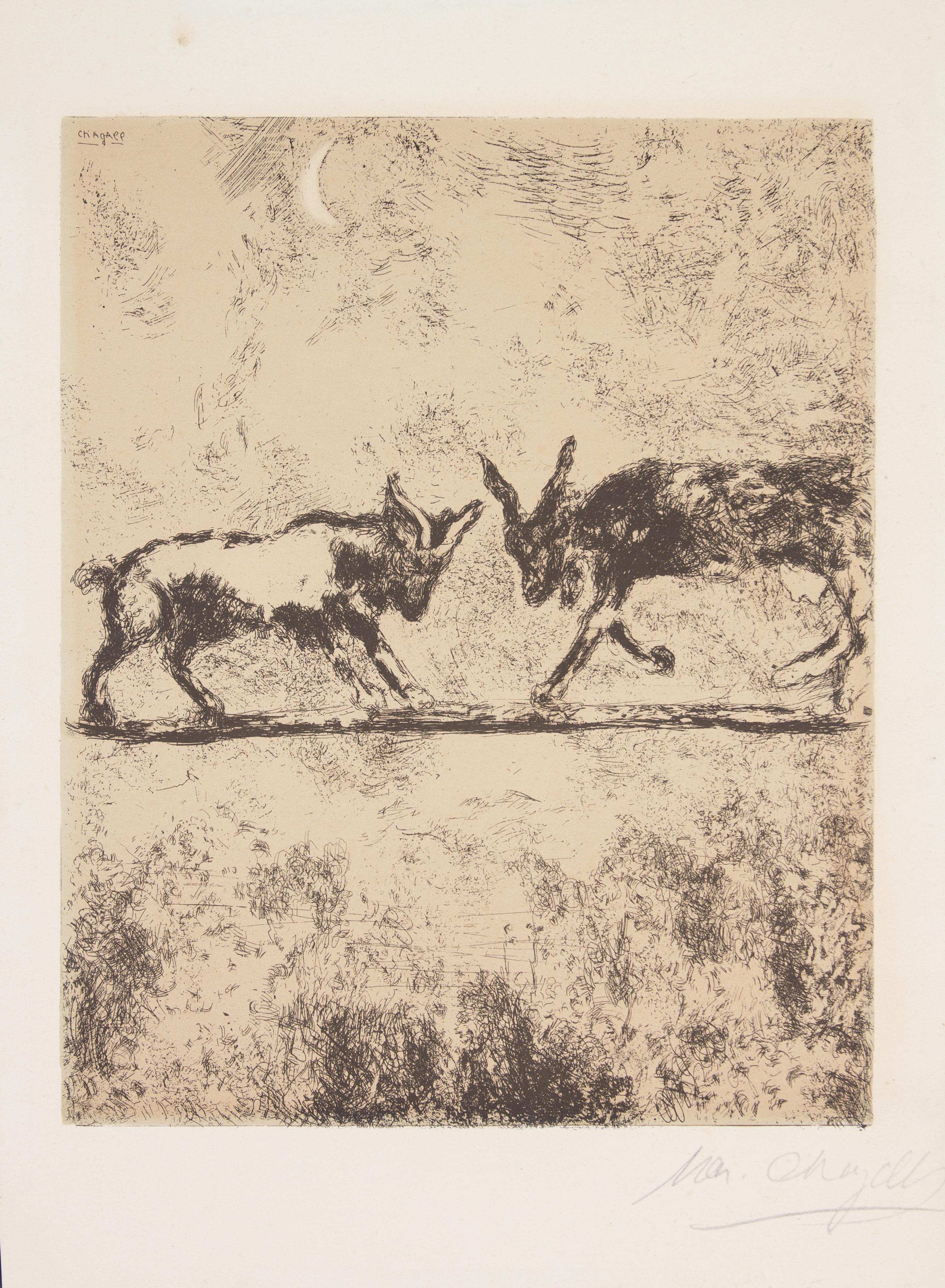 Marc Chagall, (French/Russian, 1887-1985), The Two Goats, from Fable Series, 1927