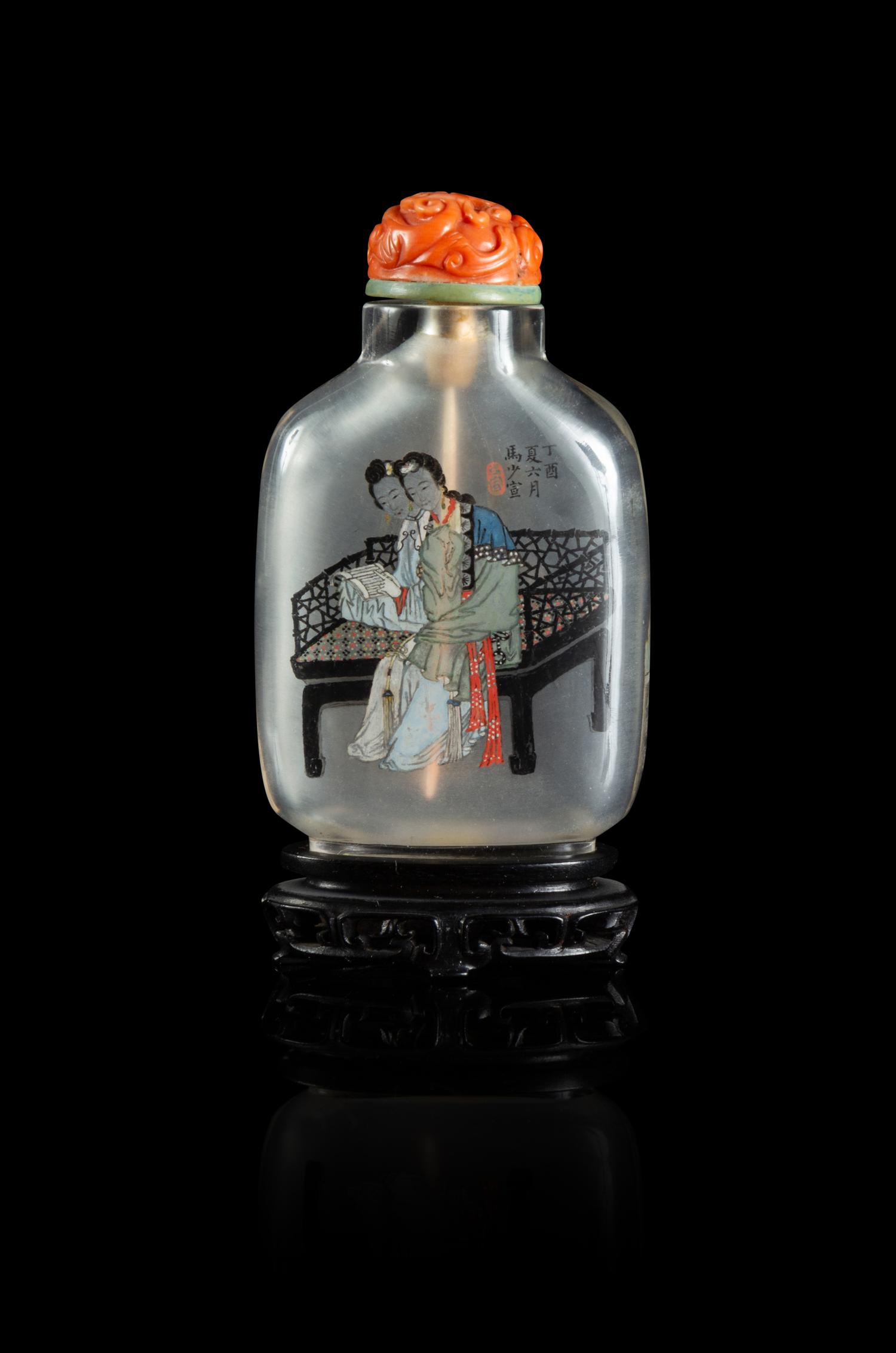 An Inside Painted Rock Crystal Snuff Bottle
