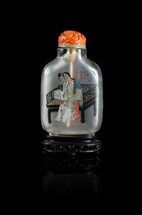 An Inside Painted Rock Crystal Snuff Bottle