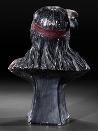A Painted Chalkware Tobacco Trade Countertop Display Figure of a Chief