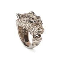 DIAMOND AND ENAMEL PANTHER RING
