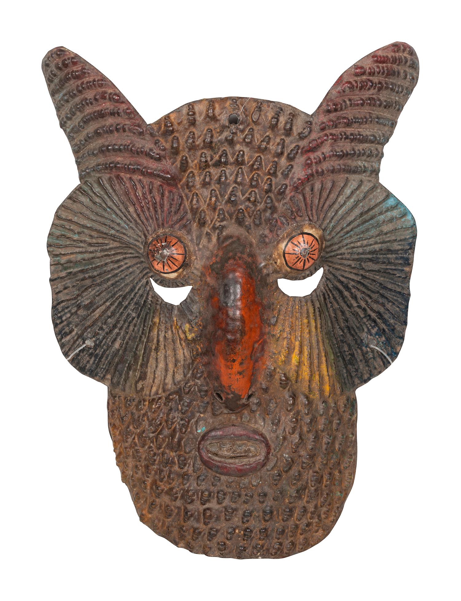Four Mexican Copper Festival Masks